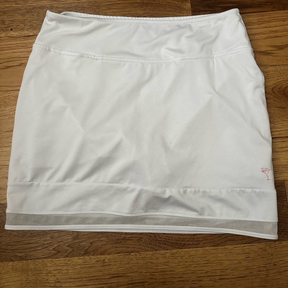 Golftini White Tennis Skort with Pink Trim